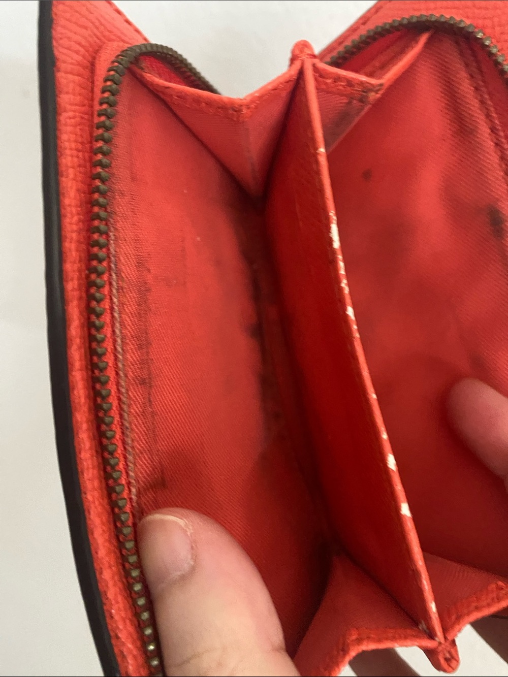 Coach Orange Leather Card Holder Wallet with Snap Tab - Picture 9 of 9